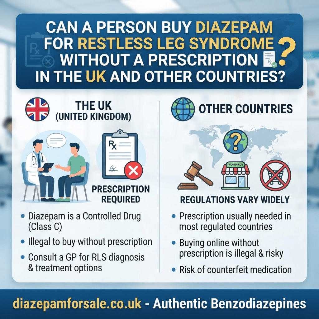 Can A Person Buy Diazepam for Restless Leg Syndrome Without A Prescription in the UK and other countries?