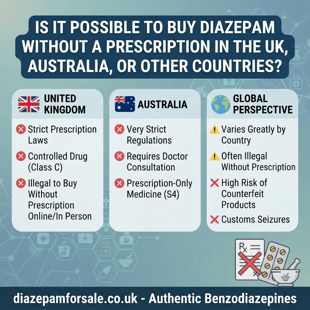 Is it Possible to buy Diazepam without a prescription in the UK, Australia, or Other Countries?