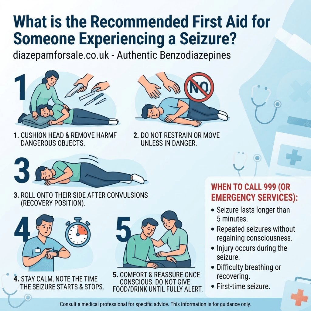 What is the Recommended First Aid for Someone Experiencing a Seizure?
